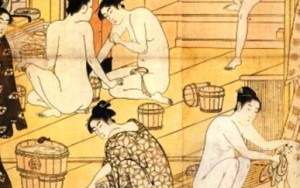Japońska rycina łazienki